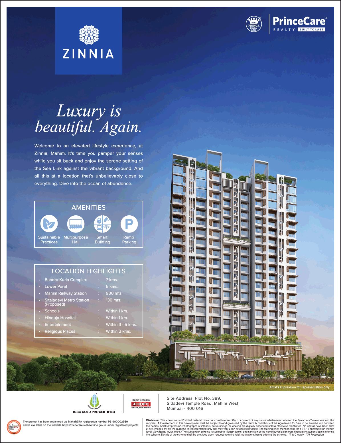 Dive into the ocean of abundance by residing at Prince Care Zinnia in Mumbai Update